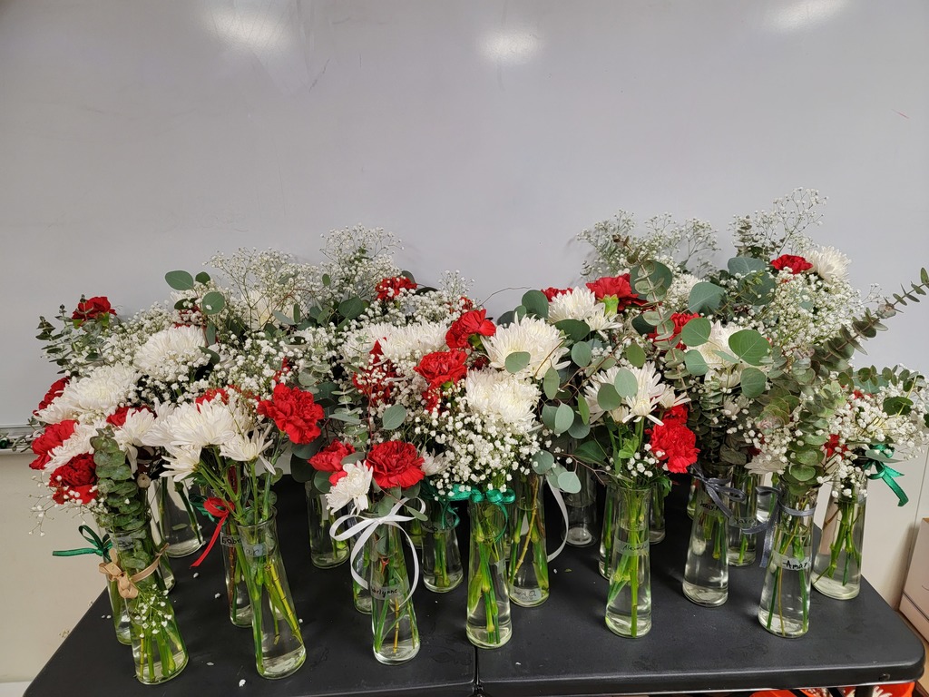 Floral arrangements the 6th grade VoAg class created